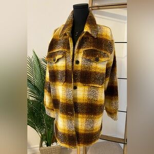 Plaid Shacket, Like New by Only, Medium